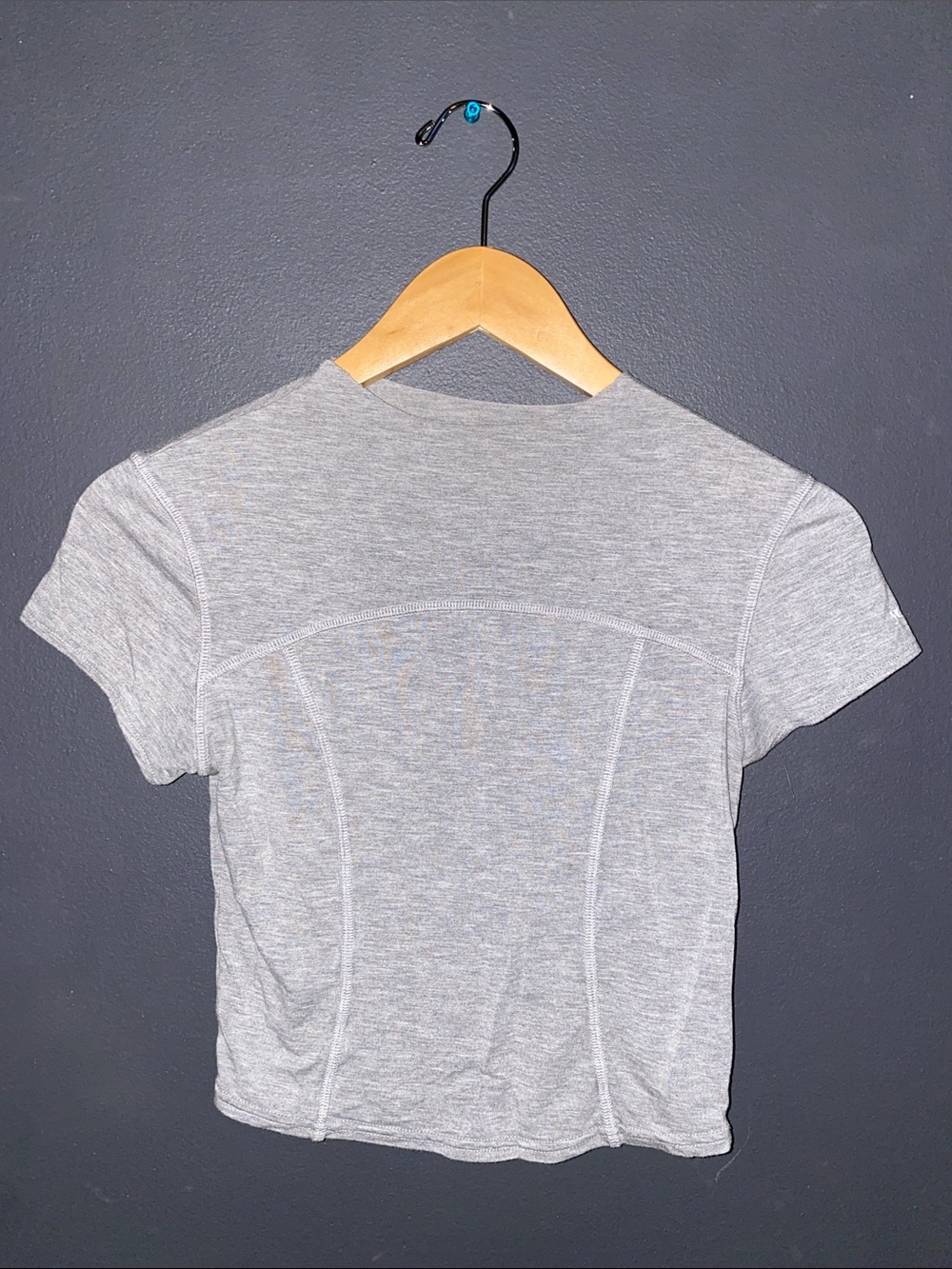 YoungLA Heather Gray Short Sleeve Seam-Detail Top